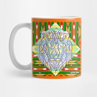 lion in safari pattern ecopop Mug